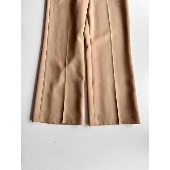 JUDITH & CHARLES Tan 100% Wool Tailored Basketweave Trouser Pants, Size 0 - Picture 9 of 15
